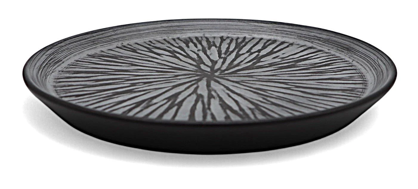 AKDC Ceramic Round Plate 23 cm – Stylish Gray with Black Border Design - Image 2
