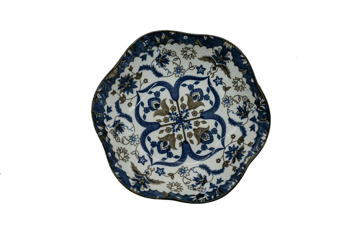 AKDC-Ceramic Salad Bowl 17Cm Wave Edge Floral - Image 2