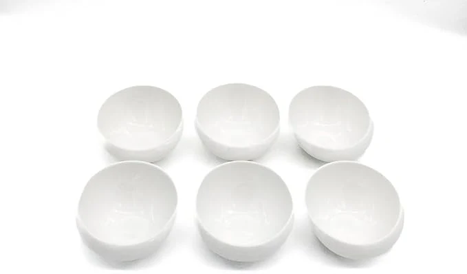 AKDC Ceramic shallow Bowl 5inch set of 6 White