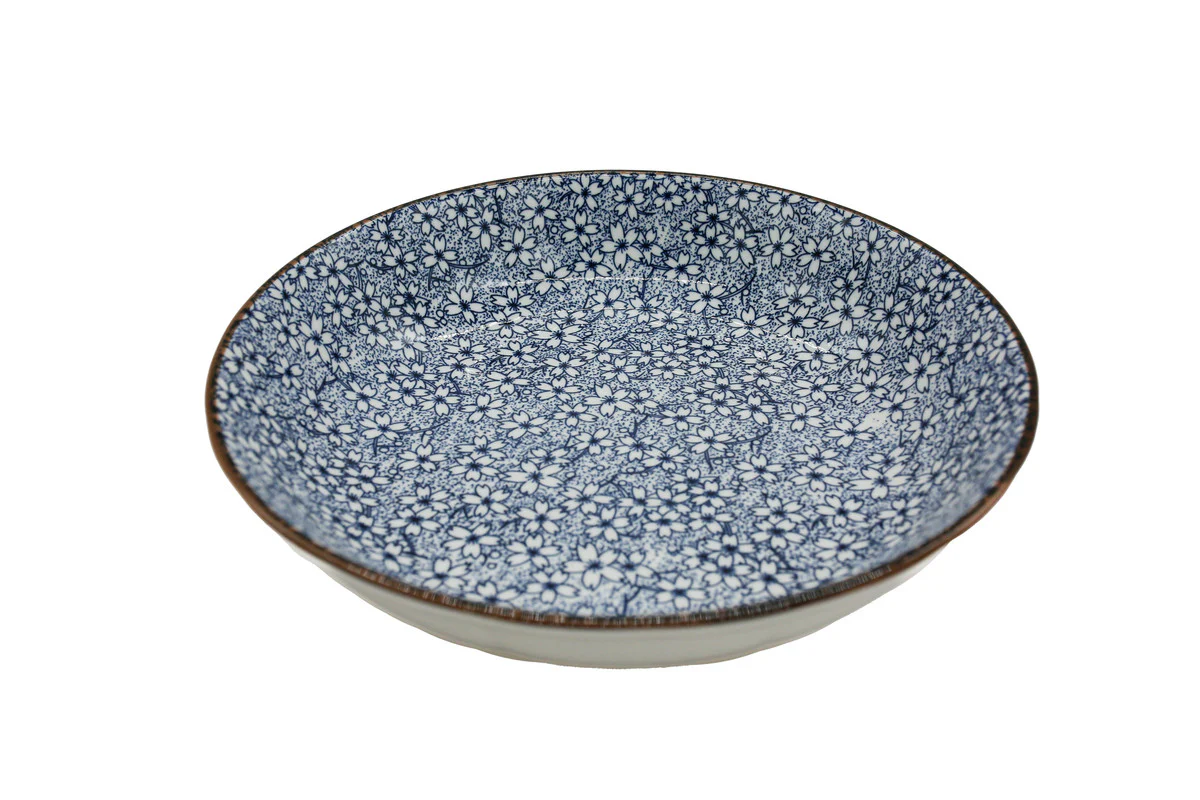 AKDC-Ceramic Soup Bowl 20Cm Blue Floral