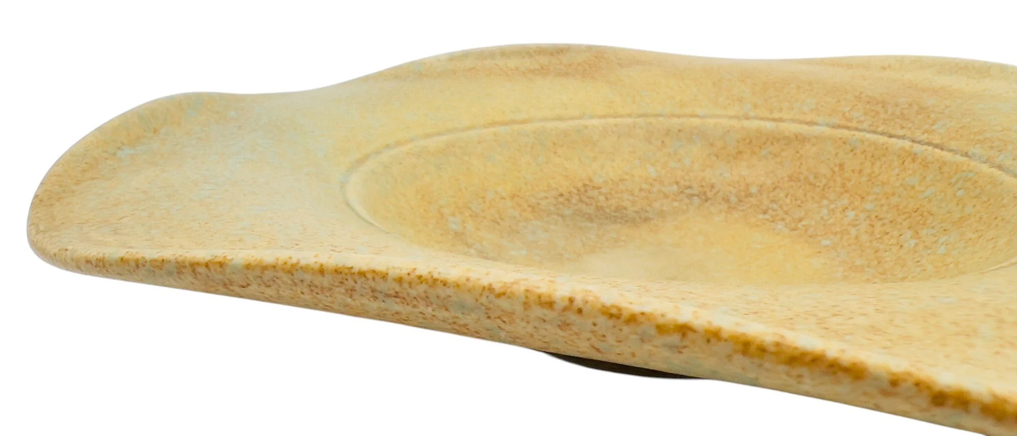 AKDC Ceramic Soup Plate 27cm*4cm, Brown/Turquoise Ripple Flower Edge Design - Image 3