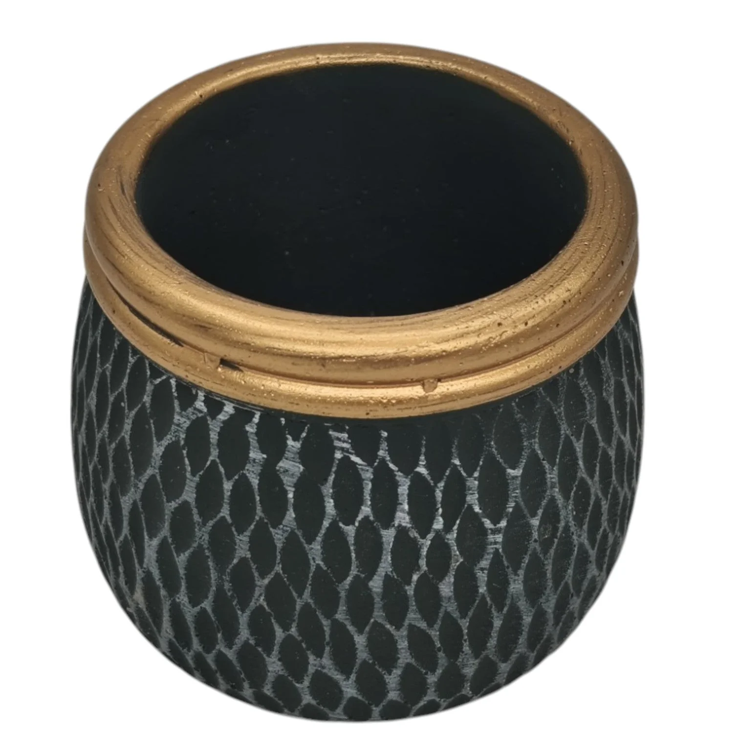 AKDC Ceramic Vase Home Décor Accents Table 9cmX9cm-Green&Gold - Image 2