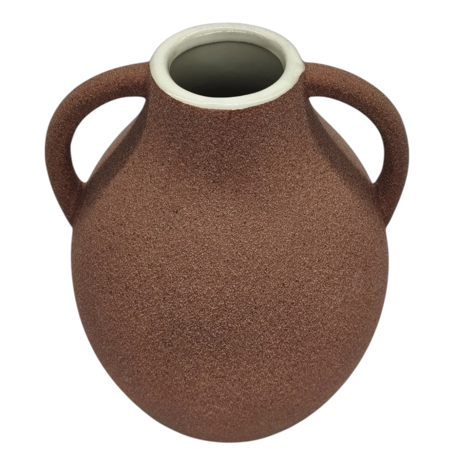 AKDC Ceramic Vase Home Décor Accents Table With Handle-27cmX7cm-Pink&White - Image 2