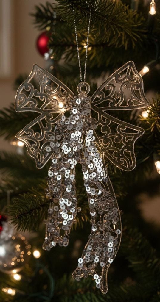 AKDC Christmas Hanging Tree Ornament – Decorative Bowknot Design for Festive Tree & Indoor Décor, 13 cm - Image 2