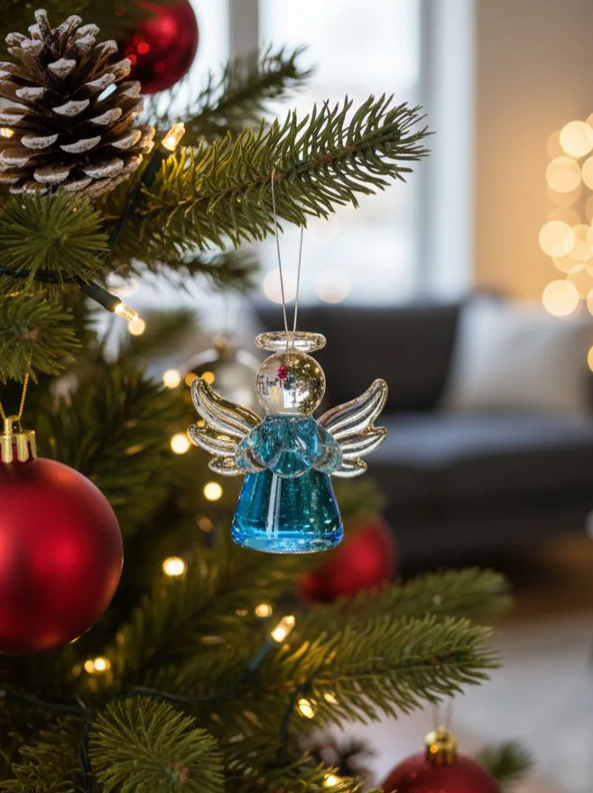 AKDC Christmas Hanging Tree Ornament – Mini Blue Angel Design for Subtle & Elegant Holiday Decoration, 5 cm - Image 2