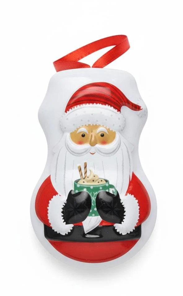 AKDC Christmas Metal Candy Storage Box with Santa Claus Design – Holiday Candy & Chocolate Tin for Festive Gifting, 11 cm