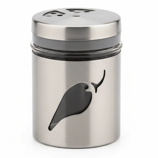 AKDC Classic Clear Glass Salt & Pepper Shaker with Durable Metal Lid for Tabletop Serving – 8×6cm