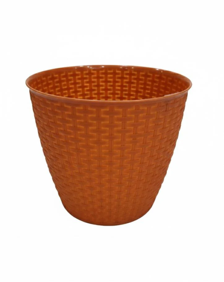 AKDC Classic Sand Color Round Plastic Plant Pot – Sturdy Lightweight Planter – 20 cm