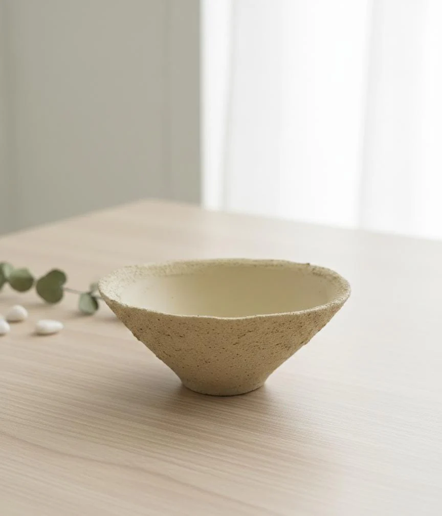 AKDC Clay Plant Pot – Beige Color – 9×21 cm – Artistic Unique Shape - Image 2