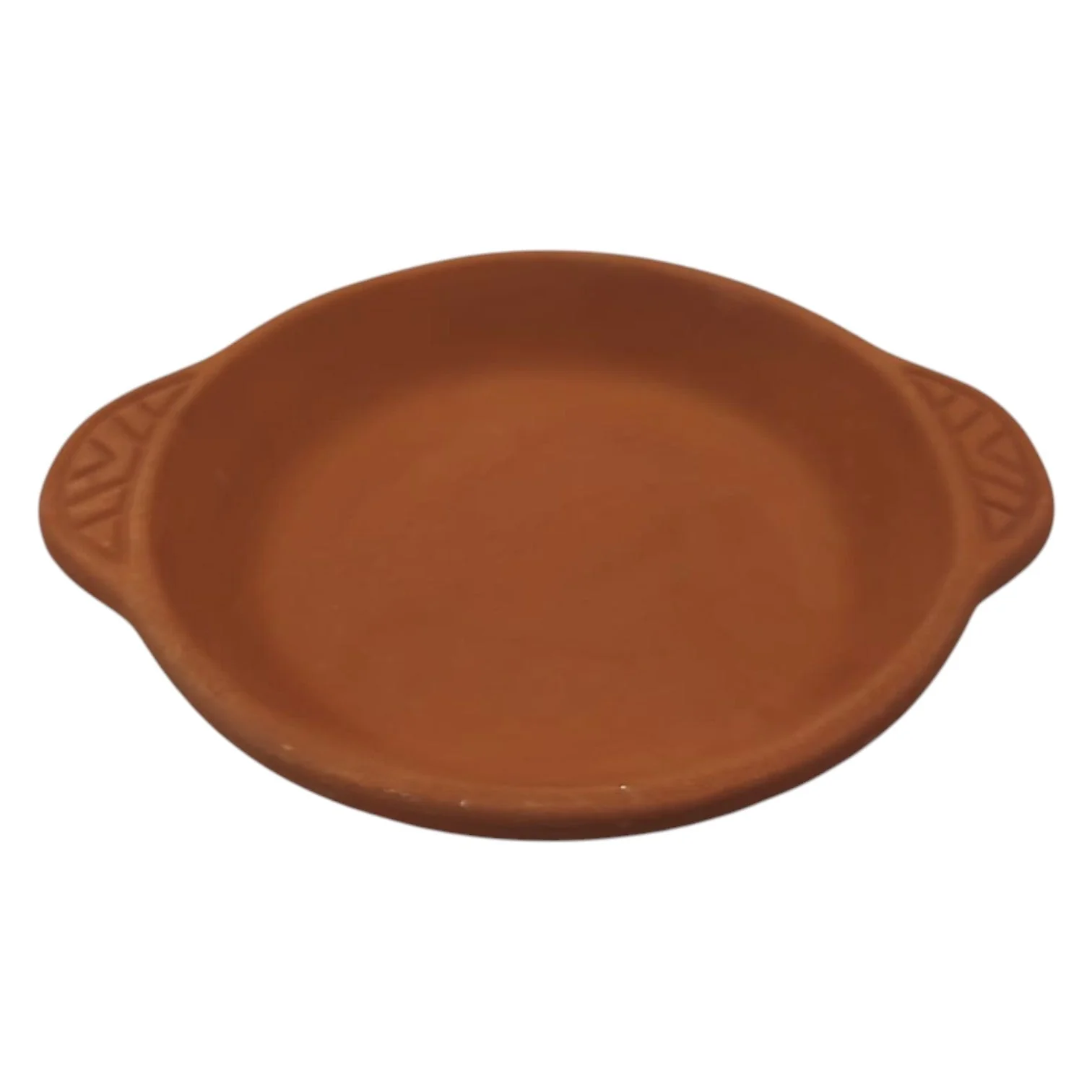 AKDC Clay Round Tray  With Handle Flat Natural-700ML-Clay