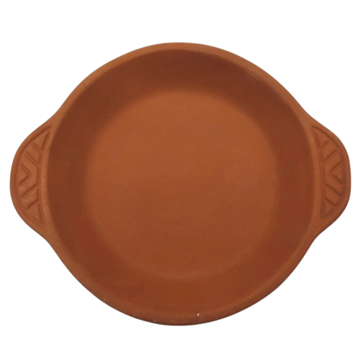 AKDC Clay Round Tray  With Handle Flat Natural-700ML-Clay - Image 2