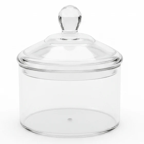 AKDC Clear Acrylic Candy Jar with Lid Transparent Serving and Storage Container 14 × 12 cm