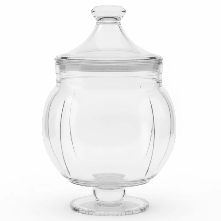 AKDC Clear Acrylic Footed Storage Canister with Tight Lid Transparent Food Storage Container 1590 ml Capacity