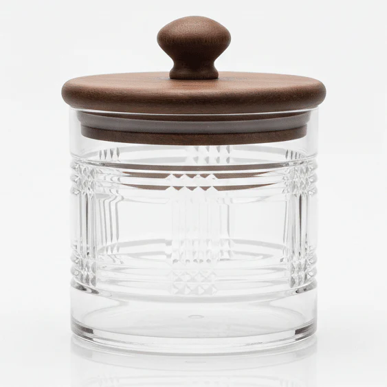 AKDC Clear Acrylic Storage Canister with Secure Lid Transparent Kitchen Organizer Container 10 × 10 cm
