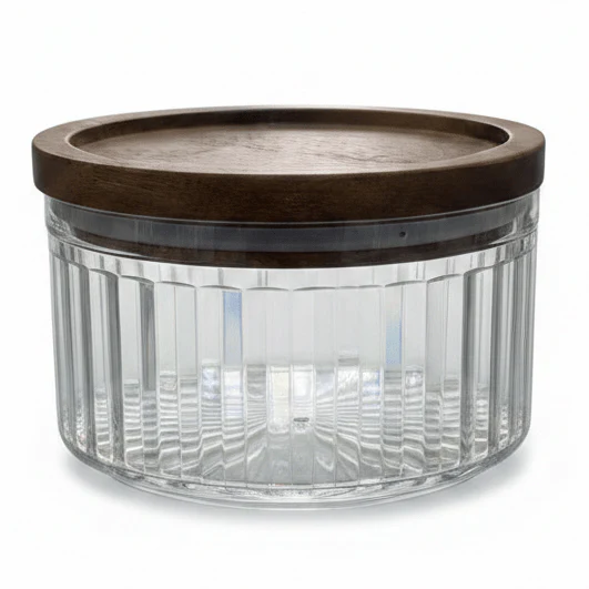 AKDC Clear Acrylic Storage Canister with Secure Lid Transparent Kitchen Organizer Container 12.5 × 7.5 cm