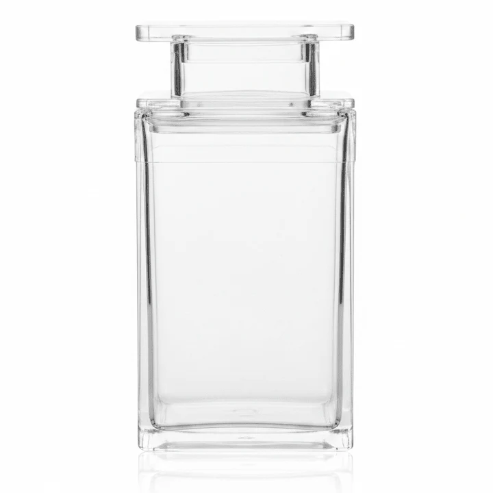 AKDC Clear Acrylic Storage Canister with Secure Lid Transparent Kitchen Organizer Container 13.5 × 8.5 cm