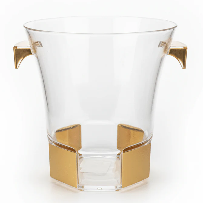 AKDC Clear Acrylic Wine Cooler Bucket for Keeping Bottles Chilled – Ideal for Parties, Restaurants and Home Use 20 × 20 cm