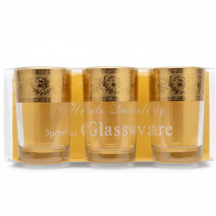 AKDC Clear Water Glass Set – Lightweight Everyday Drinking Glasses, 3 Pieces, 150 ml Capacity