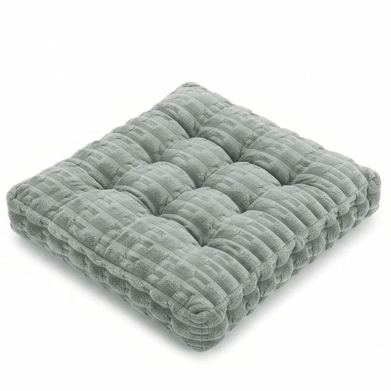 AKDC Comfort Plush Dusty Grey Square Seat Cushion Supportive Chair Pad for Home Office and Dining Chairs 40 × 40 cm