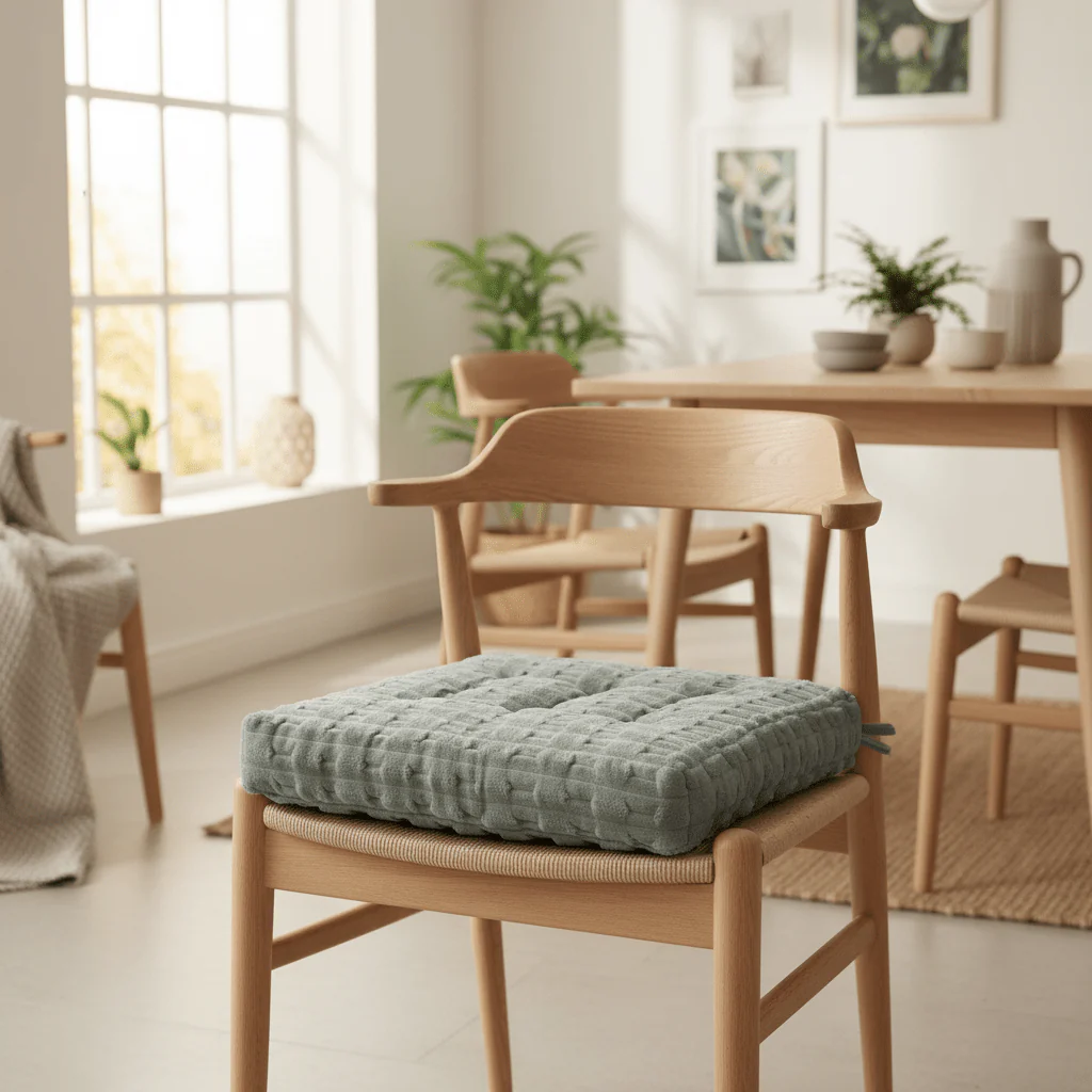 AKDC Comfort Plush Dusty Grey Square Seat Cushion Supportive Chair Pad for Home Office and Dining Chairs 40 × 40 cm - Image 2