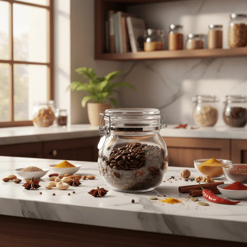 AKDC Compact Airtight Acrylic Storage Canister for Kitchen and Pantry Use 12 × 10 cm - Image 2