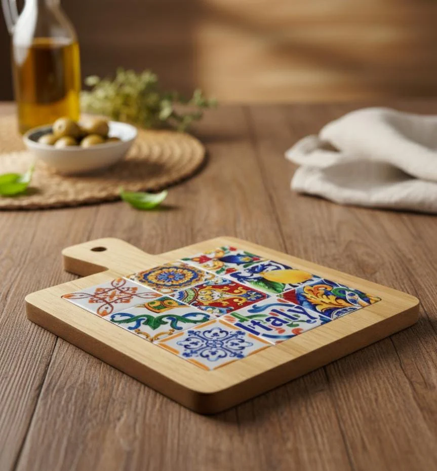 AKDC Compact Bamboo Coaster – Unique Handcrafted Design | 14×18 cm Natural Home Accent