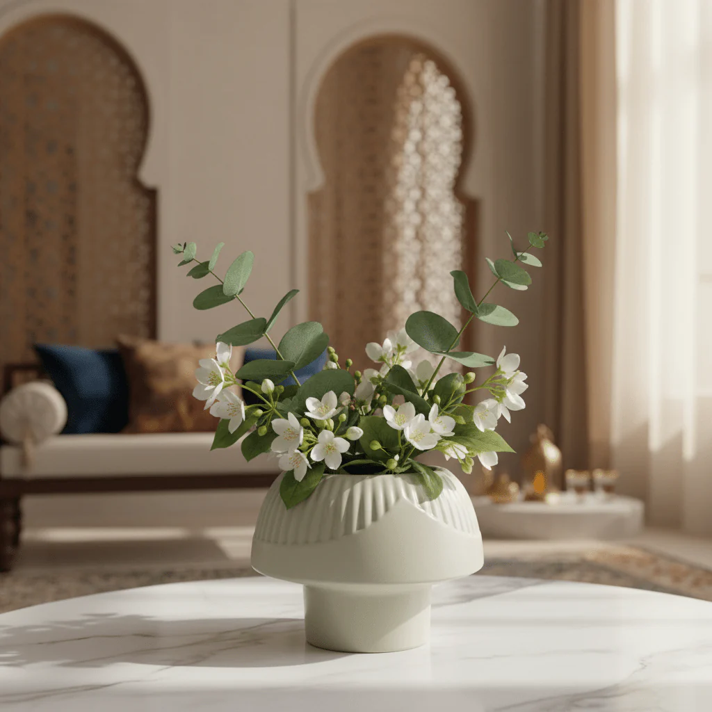 AKDC Compact Ceramic Decorative Flower Vase – Stylish Green Finish Minimal Design, 12 cm - Image 2