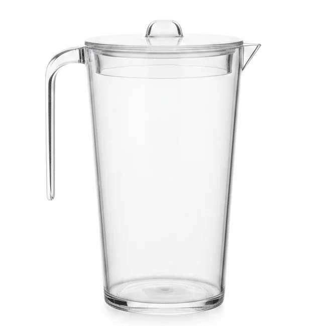 AKDC Compact Clear Acrylic Juice Jug Space Saving Beverage Pitcher for Kitchen Dining and Everyday Use 22 × 10 cm