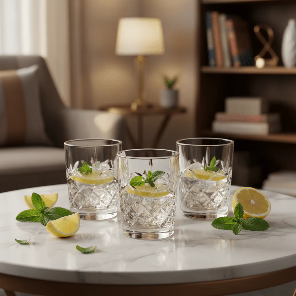 AKDC Compact Water Glass Set – Small Size Everyday Use Drinking Glasses, 3 Pieces, 150 ml - Image 2