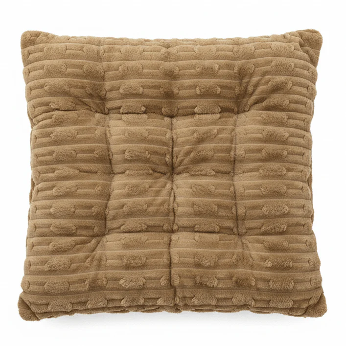AKDC Cozy Plush Taupe Brown Square Chair Cushion Thick Soft Seat Pad for Dining Room Office and Living Space 40 × 40 cm