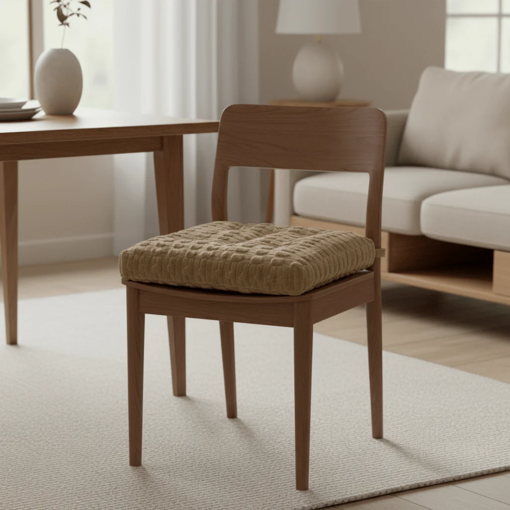AKDC Cozy Plush Taupe Brown Square Chair Cushion Thick Soft Seat Pad for Dining Room Office and Living Space 40 × 40 cm - Image 2