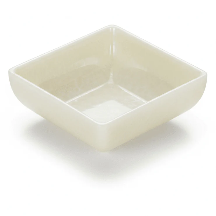 AKDC Cream Speckled Square Melamine Sauce Bowl 7 x 7 cm Compact Bowl for Sauces and Condiments