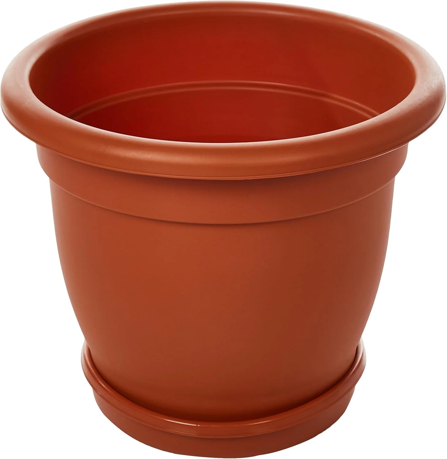 AKDC Plastic Planter With Tray Width 28CM Height 24CM Clay Color - Image 3
