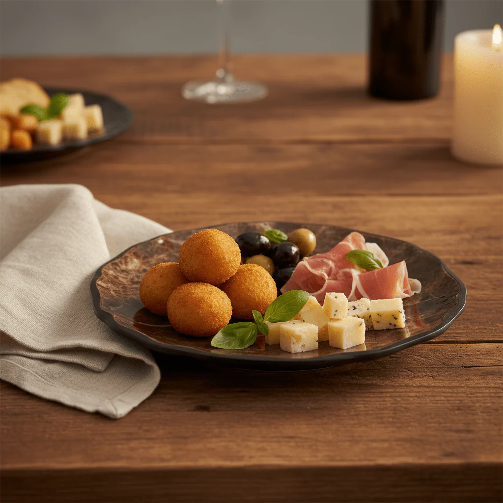 AKDC Dark Brown Melamine Side Plate with Black Trim, Lightweight Serving Plate for Snacks & Appetizers – 8 Inch - Image 2