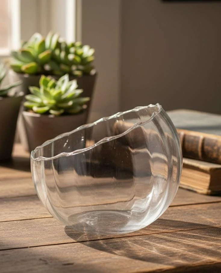 AKDC Decorative Transparent Glass Vase – 15×18 cm Clear Table Flower Vase - Image 2