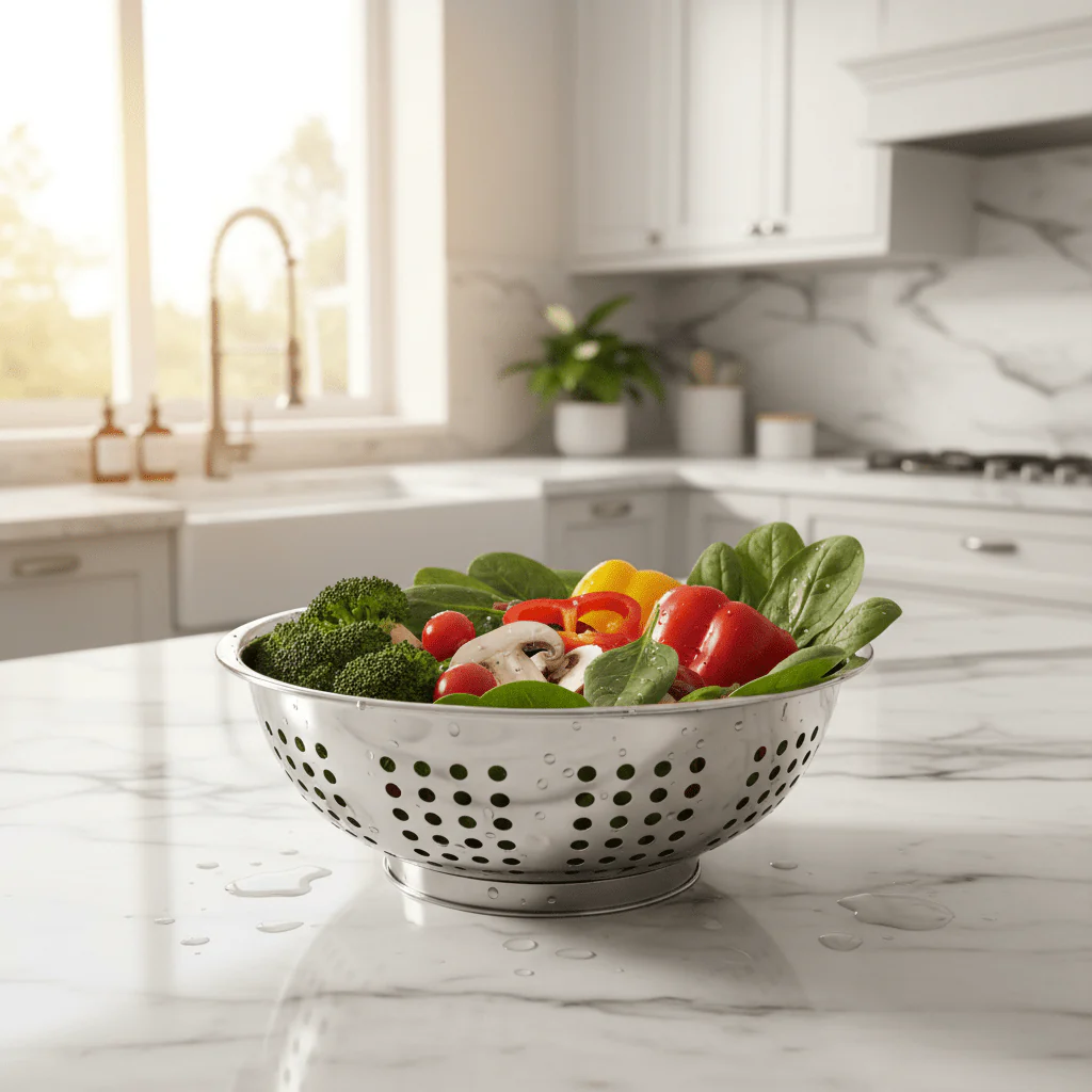 AKDC Multi Purpose Stainless Steel Colander – 32cm - Image 2