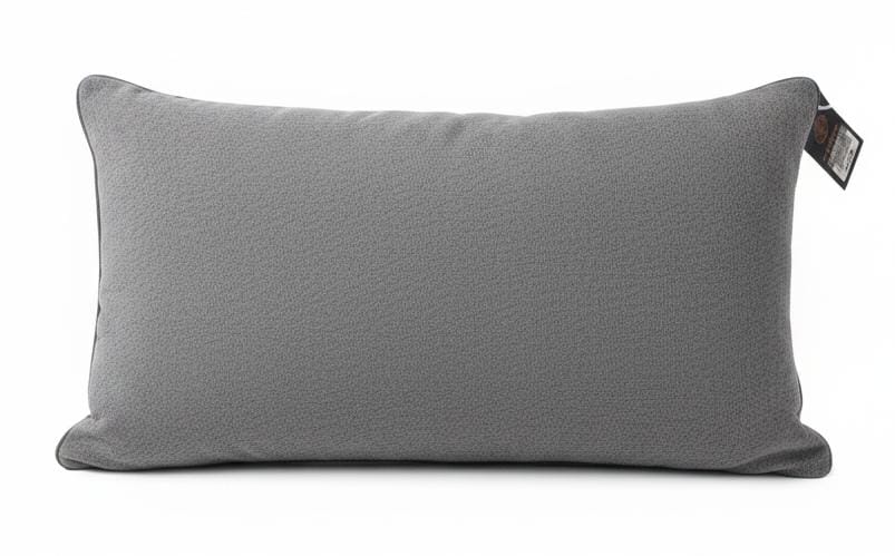 AKDC Designer Accent Lumbar Cushion with Gold Chain Center Detail – Gray & Orange Cotton, 30×50 cm - Image 2