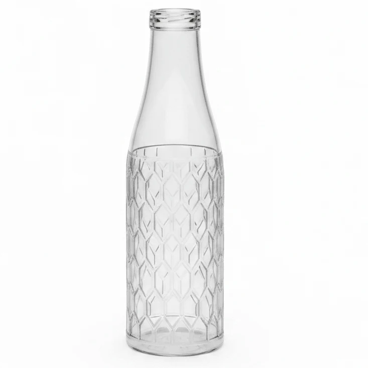 AKDC Diamond Cut Clear Acrylic Bottle for Juice, Water and Beverages 1000 ml