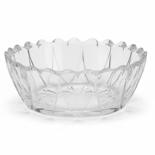 AKDC Diamond-Cut Crystal Style Acrylic Bowl, Decorative Clear Serving Bowl for Snacks & Sweets – 12 cm
