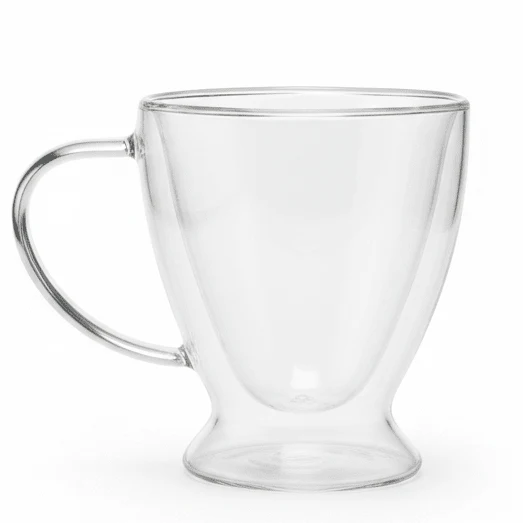 AKDC Double Wall Insulated Glass Mug Heat Resistant Design for Hot & Cold Drinks – 200 ml
