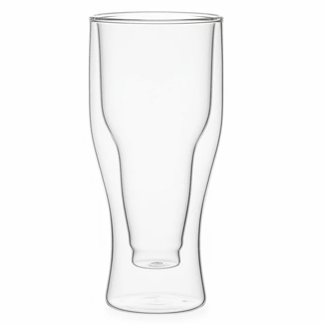 AKDC Double Wall Insulated Glass Tumbler – 370 ml Heat Resistant Transparent Glass for Hot & Cold Drinks