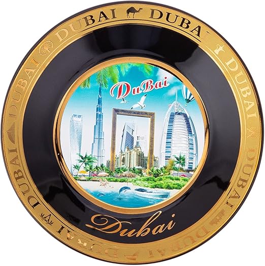AKDC Dubai Souvenir Plate 15Cm X 15Cm X 2Cm Multi-Colour