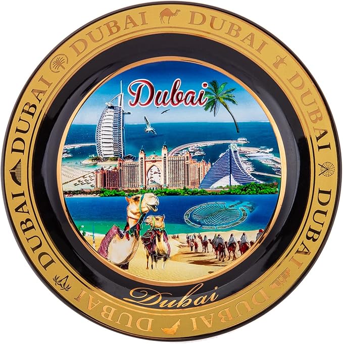 AKDC Dubai Souvenir Plate 20Cm X 20Cm X 3Cm Multi-Colour