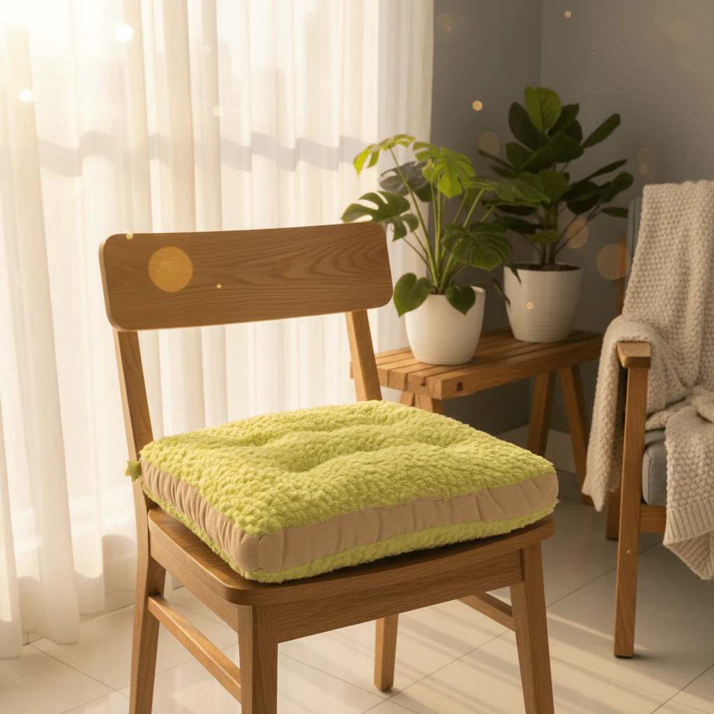 AKDC Durable Polyester Mint Green Square Seat Cushion Lightweight Comfortable Chair Pad for Everyday Seating 40 × 40 cm - Image 2