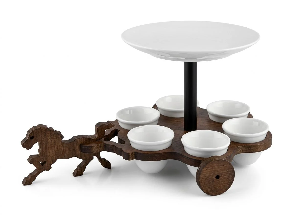 AKDC  Elegant 7pcs Cawa Set With Wooden Stand