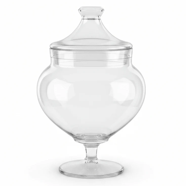 AKDC Elegant Acrylic Footed Candy Jar with Lid Clear Multipurpose Storage and Serving Container 18 × 12 cm