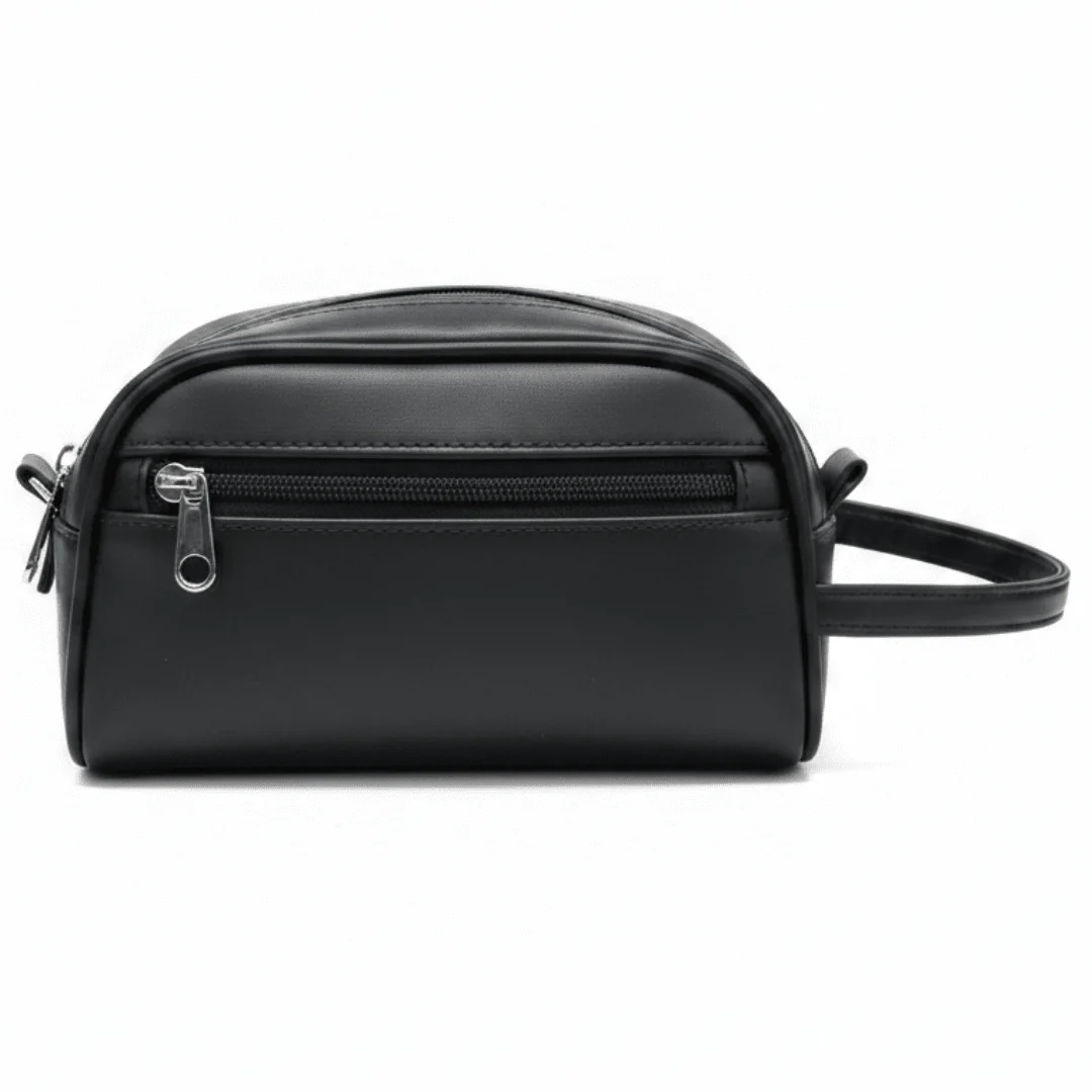 AKDC Elegant Black Faux Leather Handbag Pouch 20×12 cm Premium Finish Stylish and Durable Design