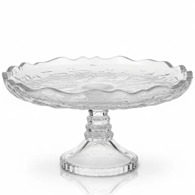 AKDC Elegant Footed Glass Candy Serving Tray – Premium Decorative Tray for Hosting & Gifting – 23×13 cm