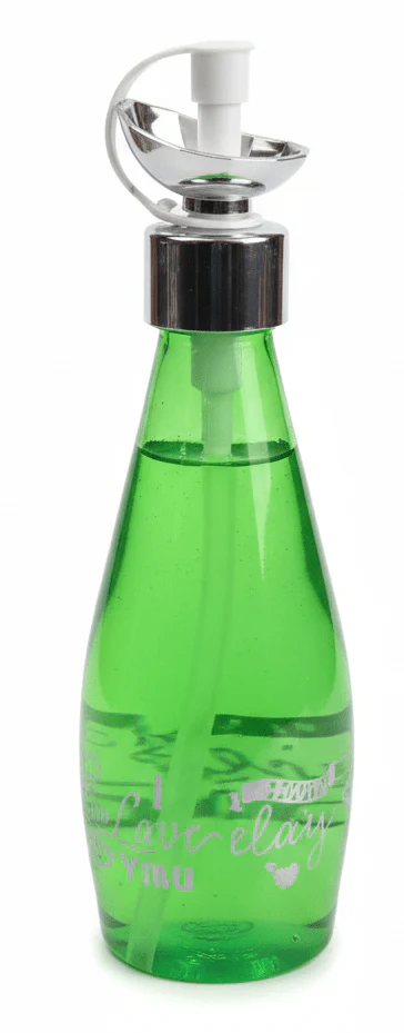 AKDC Elegant Green Glass Oil Bottle with Pour Spout – Stylish Kitchen Oil & Vinegar Dispenser, 250ml