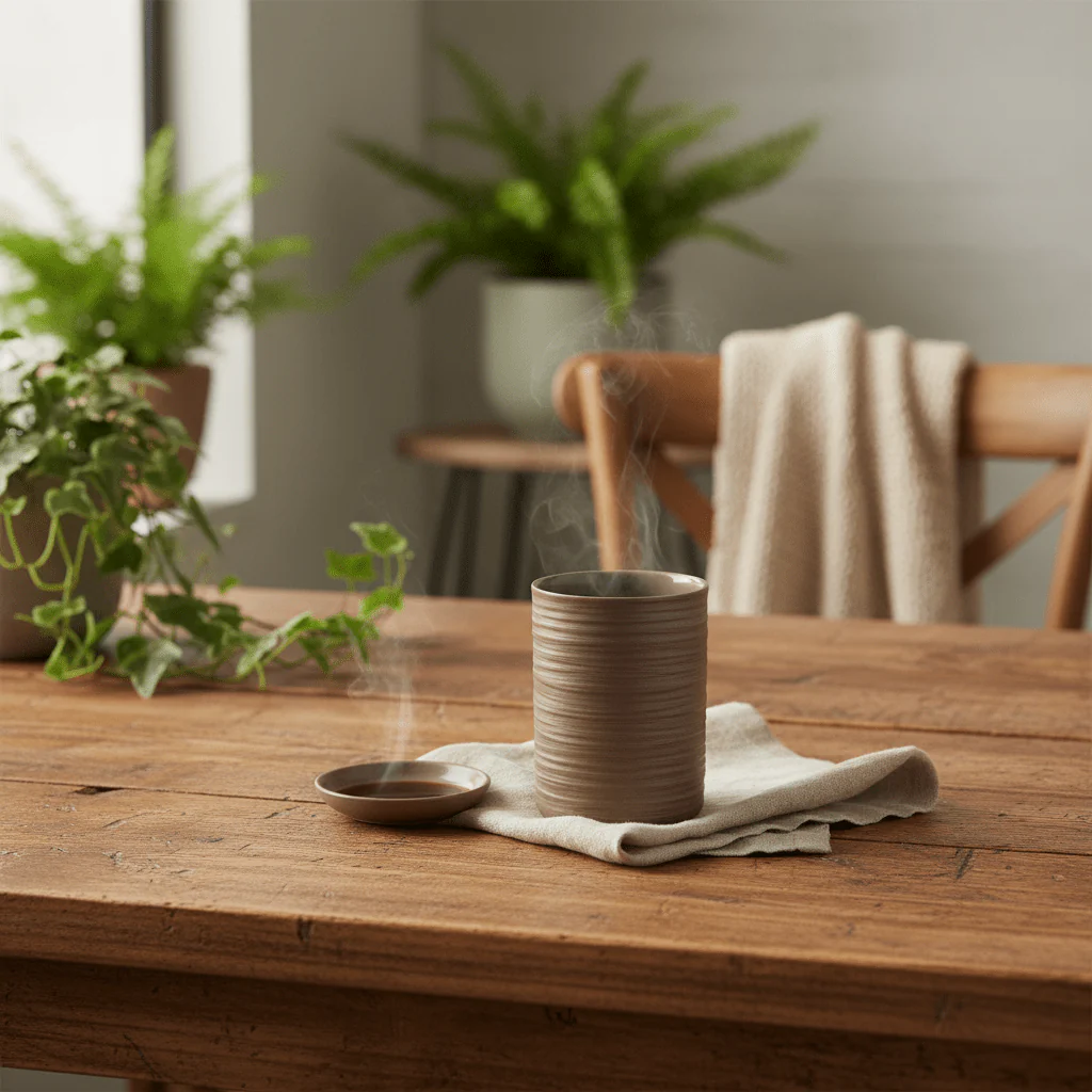 AKDC Elegant Grey Ceramic Cup Modern Minimalist Drinking Mug 10cm - Image 2